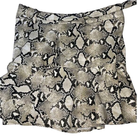 Zara Basic skirt snake/python print fit flare tie waisted skirt mini size M - Picture 16 of 16